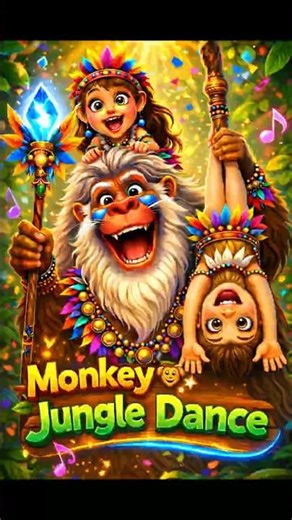 Monkey Jungle Dance Magical Jungle Song for Kids | Funny Monkey Dance Shorts #nurseryrhymes