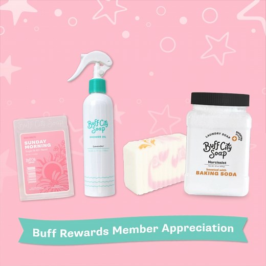 FINAL DAY for Rewards Members to get a 🌟 BONUS $10 in Buff Rewards 🌟 for every $50 you spend! • Did you know you can save EVERY DAY at the Makery? Take advantage of all these perks when you join our FREE rewards program: ⭐️ Unlock 5% back in Rewards to be used toward future in-store purchases ⭐️ Exclusive offers & discounts ⭐️ Refer A Friend rewards ⭐️ Birthday gift ⭐️ & MORE • Not a member yet? Sign up for our FREE rewards program TODAY at rewards.buffcitysoap.com. • Hurry in to get a bonus $