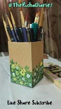 DIY Paint Brush holder from carten #shorts #art #painting #brush #shortsvideo # #viral #diy #craft