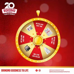 Winner Something for festive! Round 5 1. Press play to spin the virtual wheel 2. Pause when you are ready and 3. Take a screenshot of the wheel 4. Comment with what you've won and stand a chance to win an amazing prize. 5 lucky winners will be chosen at random! #Bringinggoodnesstofestive #20YearsOfBokomo | Official Bokomo Botswana