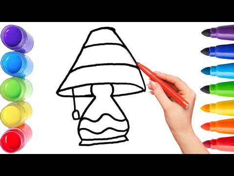 How To Draw cute lamp Drawing, Painting & Coloring For Kids and Toddlers_ Child Art 🐋🌈🎨