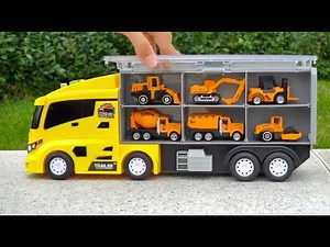 Car warehouse toys: excavators, mixer trucks, road rollers, children's toy car models
