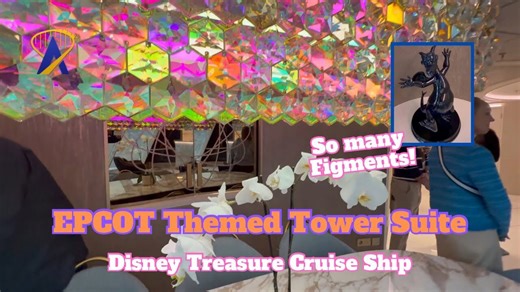 Full Tour of the Epcot Themed Tomorrow Tower Funnel Suite on Disney Treasure