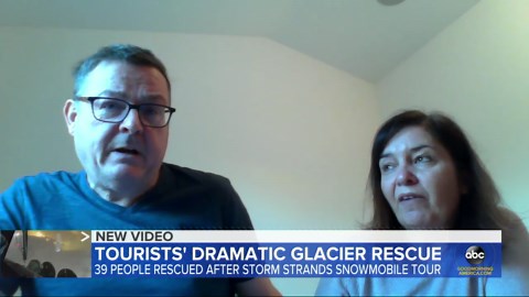 Dozens of tourists trapped on glacier in blizzard