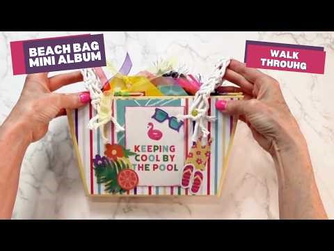 Beach Bag Accordion Envelope Mini Album Walk Through