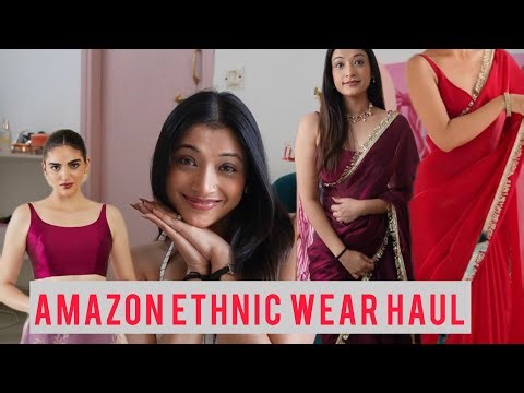 🛍️ Amazon Ethnicwear Collection🛍️ Saree/Padded Blouse/Jewellery and More Haul🛍️