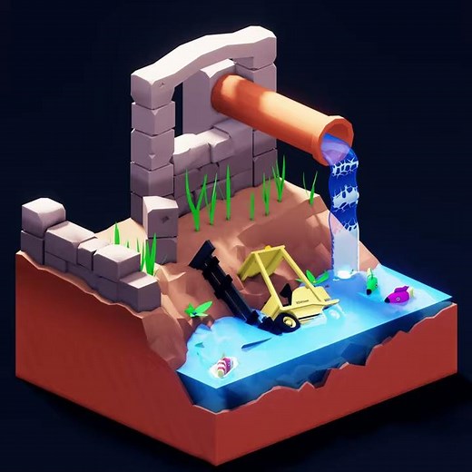 Pure-Toon Water 1.2 demo 2 Blender 2.83(EEVEE)