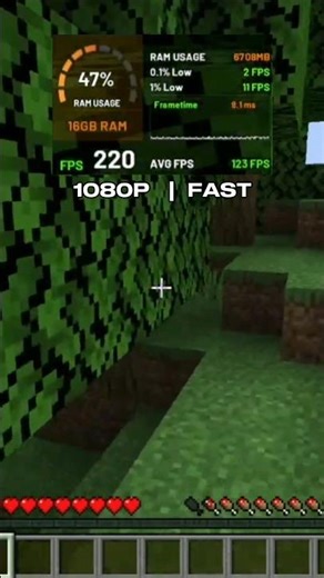 Minecraft 1080p Test on Low End PC | Ryzen 3 3200G Vega 8 | #shorts #minecraft