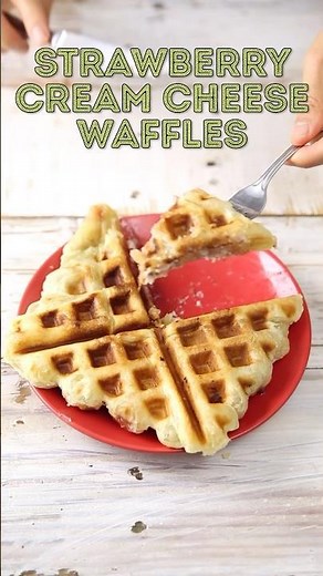 Sweet Stuffed Waffles. Make these super easy Strawberry Cream Cheese Waffles in 3 easy steps!