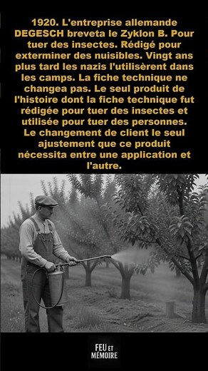 Les nazis utilisèrent comme arme le même gaz qu'ils avaient breveté comme pesticide et le seul