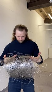 Made from 1.5kg of stainless steel wire. 🛠 attached to a log section of olive wood. Music by Kevin MacLeod. | Andy Elliott Artworks