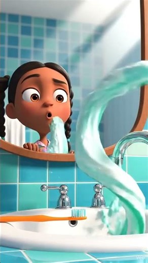 Toothpaste Tunnel Trouble 🪥 Funny Bathroom Chaos Pixar 3D #shorts #viral #funny