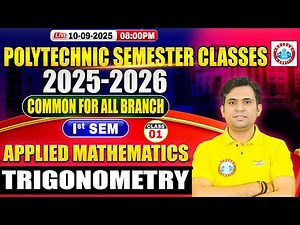 Polytechnic 1st Semester Classes | Polytechnic Applied Maths 1st Semester | Trigonometry | BTEUP