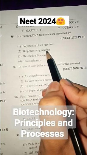 Neet 2024:- Biotechnology: principles and Processes PYQS