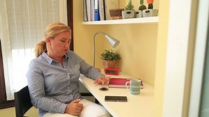 Bored business woman at work