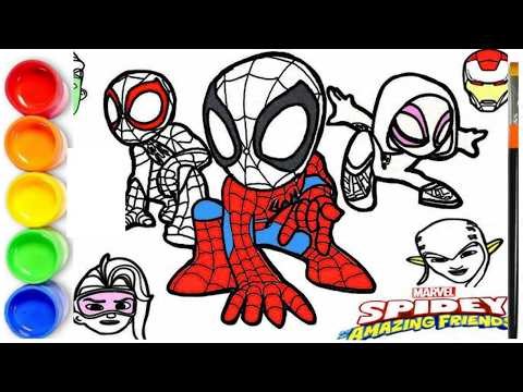 How to draw Spidey and His Amazing Friends and Villain Coloring Pages | Coloring Spidey and Friends