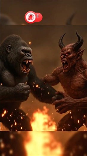 Gorilla vs Demon 😈 #shorts #demon #gorilla #gemini