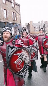 Up Helly Aa is taking to the streets of Lerwick right now - here is the jarl squad leaving the Legion. | Shetland News