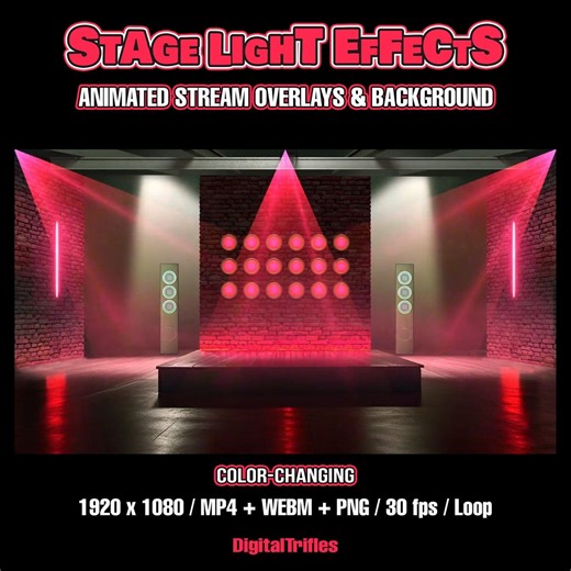 Animated Stage Light Effects, Twitch Stream Overlays and Backgrounds for Streamers and Vtubers, Singers, Dancers, DJ, Karaoke, OBS Studio - Etsy