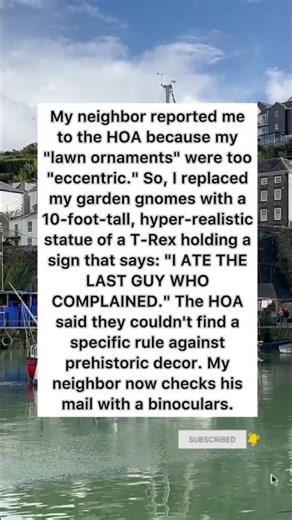T-Rex vs. The HOA! 😂 #neighborwars #funny #shorts