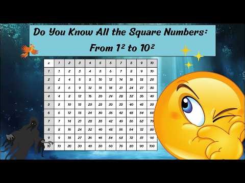 Square Numbers 1–10 Learning Video | Multiplication Practice for Kids | Safe Place