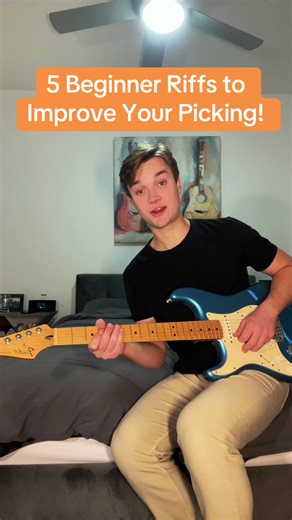 5 Beginner Riffs to Improve your Picking! 🎸 #guitar #guitartok #musiciansoftiktok #fyp #foryou