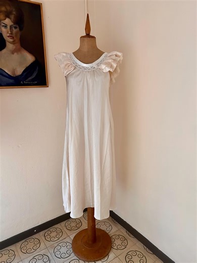 Vintage Handmade 1930s Style Cream Colored Satin Nighgown - Etsy