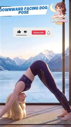 Downward Facing Dog for Kids | Fun Full Body Stretch | Yoga Luna Chibi