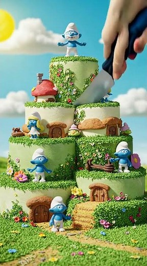 Smurfs Village Cake Tutorial: Make & Decorate!