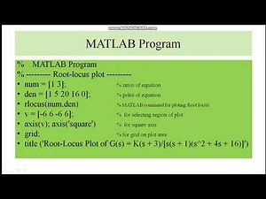 plotting Root locus using MATLAB