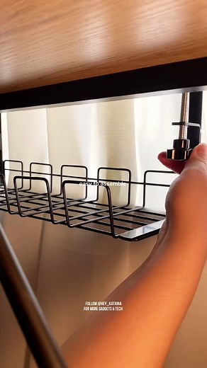 Under Table Storage Basket for Cable Management