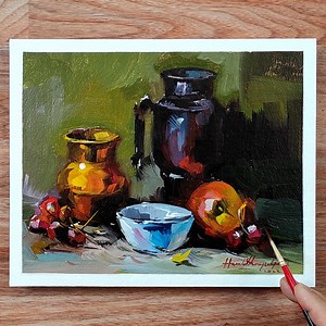 392K views · 6.8K reactions | Acrylic still life painting on paper  | Hamlet Shougrakpam Art | Facebook