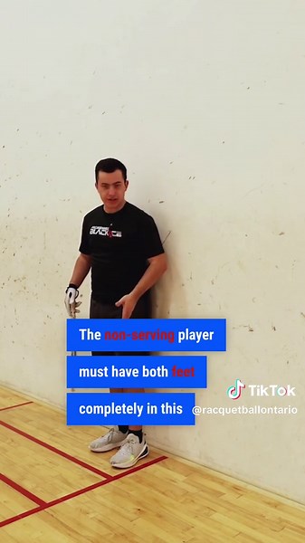 Helpful reminder on foot fault serves from our friends @USARacquetball #racquetballontario players may notice an appearance from one of our own. #racquetball #rules