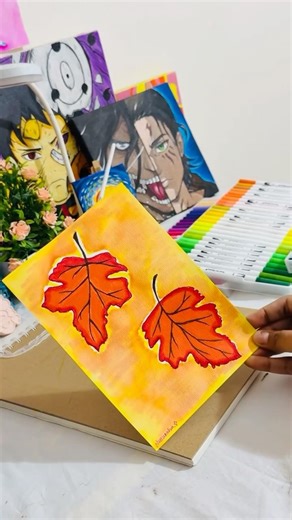 Autumn leaves 🍁 #art #drawing #artreel #watercolor #watercolourpainting #autumn #artist #swifties