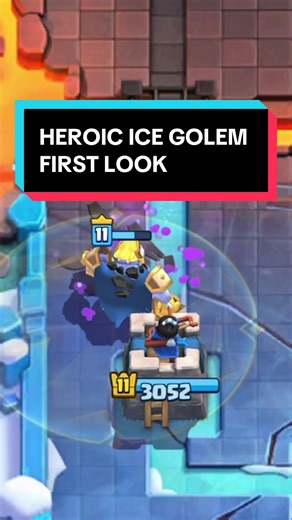 HEROIC ICE GOLEM FIRST LOOK #clashroyale #supercellcreator #icegolem #heroic #hero What’s next hog rider evolution???