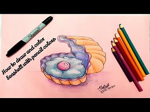 How to draw seashells with pencil colors | Pencil colors Art