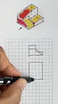 Views of a figure | front, top and side views of a piece in isometric 18