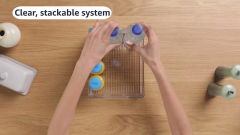 iDesign Stackable Pantry Bin for Kitchen Cabinets, Fridge, or Freezer Storage, Clear, Made in USA