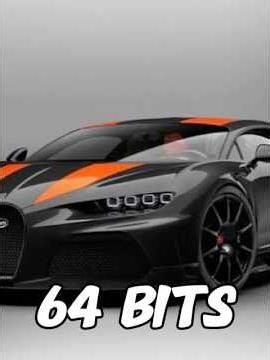 Bugatti Chiron 64 bit 32 bit 16 bit 8 bit 4 bit 2 bit 1 bit 😂😂😂#bugatti #shorts #shortvideo #car