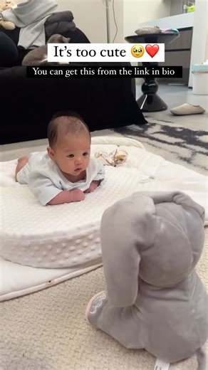 Your Parenting Guide on Instagram: "Baby’s New Best Friend! Watching a baby play with a talking elephant toy is simply adorable! The giggles, the curious little hands pressing buttons, and the excitement as the elephant talks back make every moment magical. A perfect companion for endless fun and cuddles!"