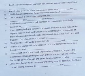 i. Point source & non-point source of pollution are two grouped... | Filo