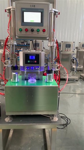 Desktop beer cans filler and caper machine , beer cans filling machine #beerfiller #beer #brewery