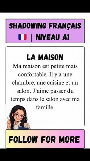 French A1 Shadowing Practice | Répète après moi – Texte 1 | كرر معي للمبتدئين #apprendrelefrançais