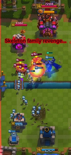 ☠️The art of Skeleton family revenge...☠️ #clashroyal #viral #viralvideo #skeleton #revenge