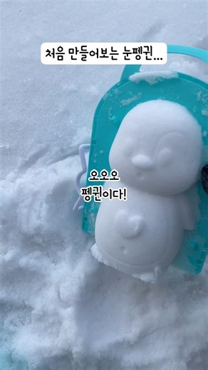 눈펭귄 First time making a snow penguin… want to use all the snow!