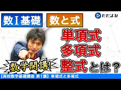 [High School Mathematics Basic Course] Numbers and Expressions 1 Monomials and Polynomials