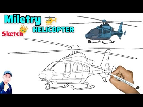 How to Draw a Military Helicopter Outline: Easy Sketch Tutorial#army#miletry#force#sketch#video#🫶🏻👑