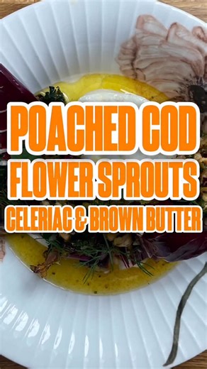 Benjamin Andersen | Confit cod loin medallion. 🐟✨ �Silky cod cooked low and slow, served with roasted flower sprouts, caramelised cauliflower purée, and a warm... | Instagram