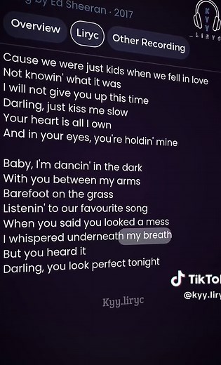 Perfect Lyrics By Ed Sheeran