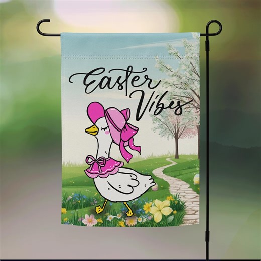Silly Goose Easter Vibes Garden Flag, Spring Outdoor Holiday Decor, Home Warming Gift - Etsy